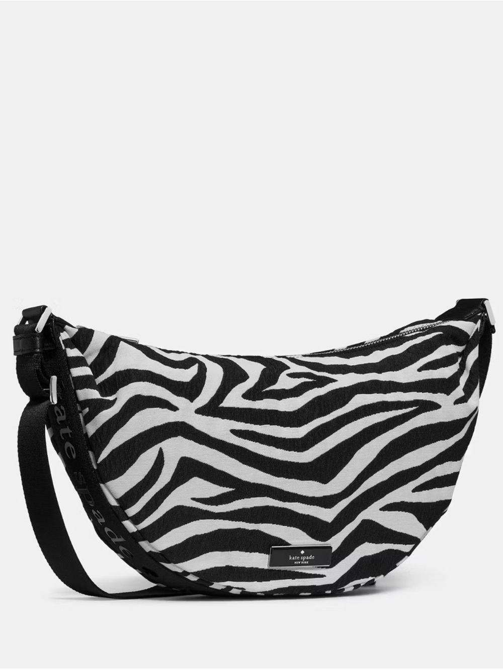 Kate Spade Carter Zebra Sling Crossbody Bag Black Multi
